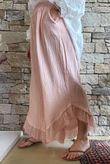 Rustic Nature Bubble Cotton Slant Frill Pant Washed Peachy Nude
